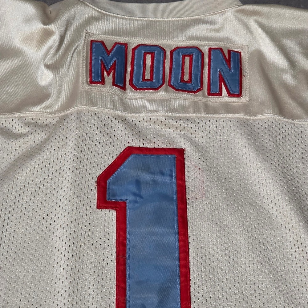 Mitchell & Ness 1993 Houston Oilers Warren Moon #1 Vintage Jersey White XL - Picture 2 of 8